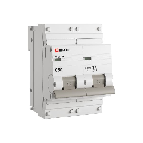 Автоматический выключатель ВА 47-100 2P 50А (C) 10kA PROXIMA EKF