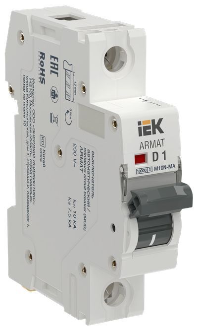 ARMAT Автоматический выключатель без теплового расцепителя M10N-MA 1P D 1А IEK