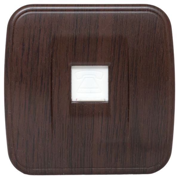 Розетка Phone 1-местная ОП Минск тёмное дерево EKF