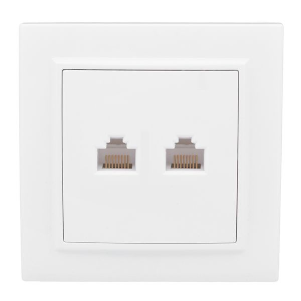 Розетка RJ-45 2-местная СП Минск белая EKF