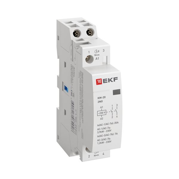 Контактор модульный КМ 20А 2NO 230В АС (1 мод.) PROXIMA EKF