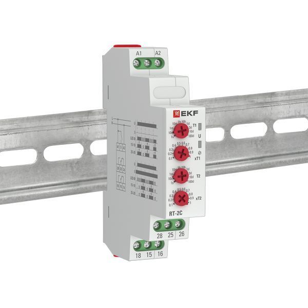 Реле времени (2 регулир. порога времени 2 исп. конт.) RT-2C EKF PROxima