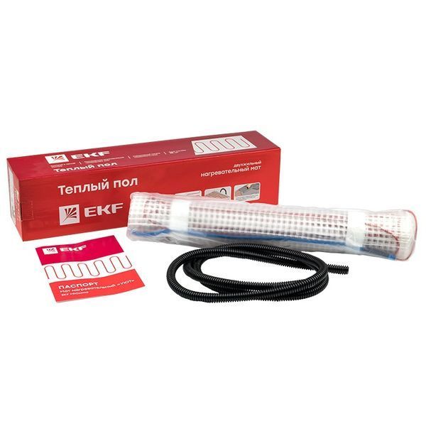 Мат нагревательный двухжильный "Уют" 2,5 кв. м. 375 Вт EKF