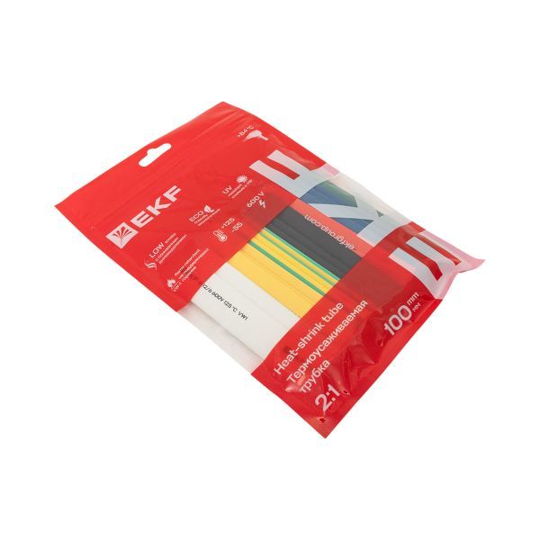 Термоусаживаемая трубка ТУТ нг 12/6 набор:7 цветов по 3шт. 100мм. EKF PROxima
