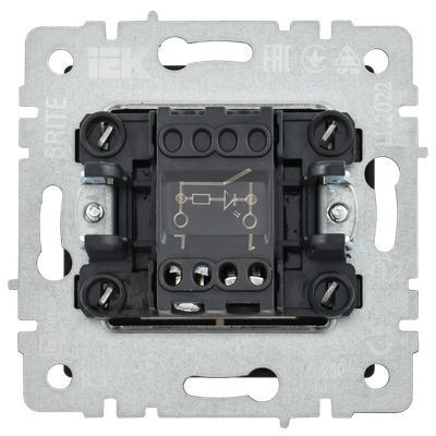 BRITE Выключатель 1-клавишный с индикацией 10А ВС10-1-1-БрС сталь IEK