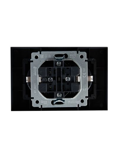 BRITE Розетка 2-местная с заземлением с защитными шторками 16А в сборе РСш12-3-БрМ маренго IEK