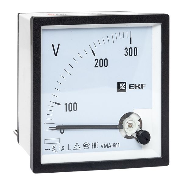 Вольтметр VMA-961 аналоговый на панель (96x96) квадратный вырез 300В прямое подкл. EKF PROxima
