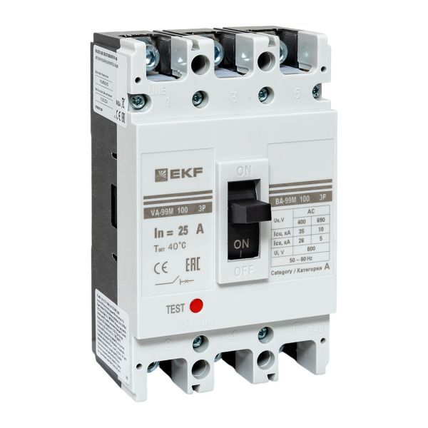 Выключатель автоматический ВА-99М 100/25А 3P 35кА EKF