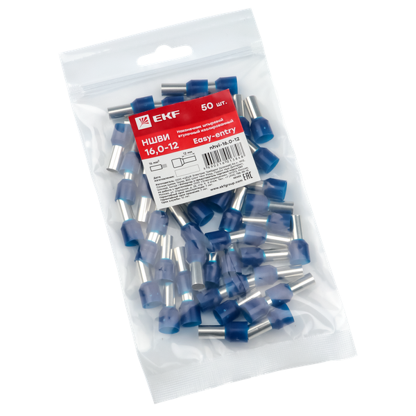 Наконечник штыревой втулочный изолированный НШвИ 16,0-12 (50шт.) EKF PROxima