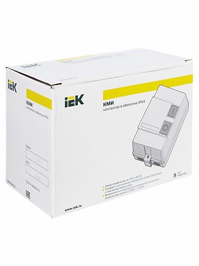 Контактор КМИ22560 25А в оболочке 220В/АС3 IP54 IEK