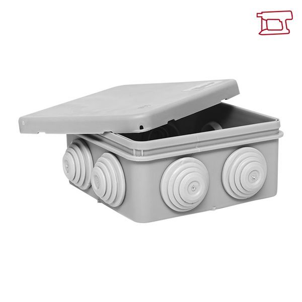 Коробка распределительная КМР-030-031 с крышкой (85x85x40) для прямого монтажа 8 мембр. вводов серая IP55 EKF