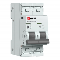 Автоматический выключатель ВА 47-63N 2P 3А (D) 4,5 кА PROXIMA EKF