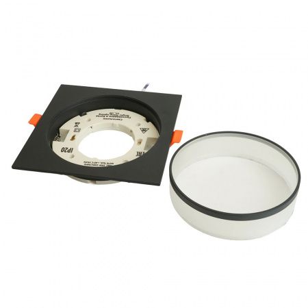 Светильник встраиваемый Feron DL701 потолочный GX70 черный квадрат 51096