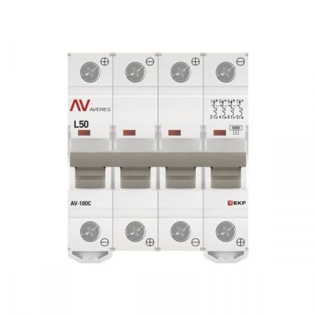 Выключатель автоматический AV-10 DC 4P 50A (L) 10kA EKF AVERES