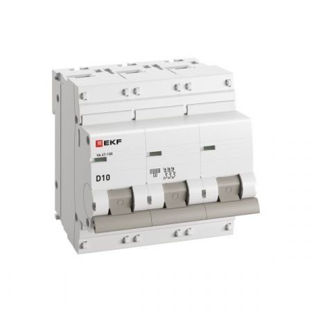 Автоматический выключатель 3P 10А (D) 10kA ВА 47-100 EKF PROxima