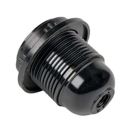 Патрон карболитовый с кольцом Е27 черн. EKF