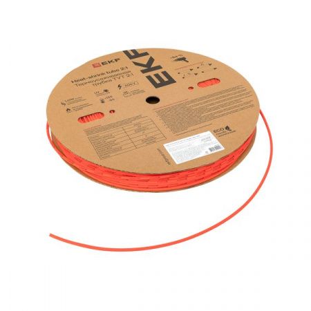 Термоусаживаемая трубка ТУТ нг 4/2 красная рулон EKF PROxima