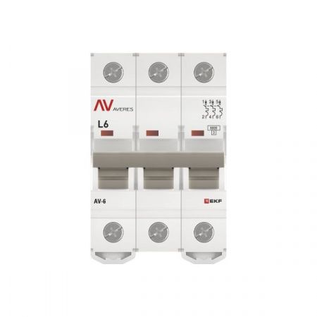 Выключатель автоматический AV-6 3P 6A (L) 6kA EKF AVERES