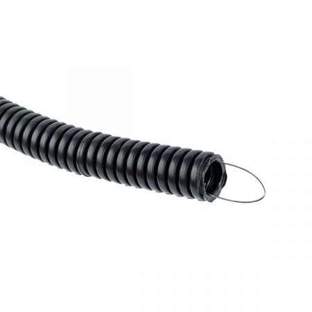 Труба гофр. безгалогеновая FRHF с протяжкой d20 мм (100 м) черная EKF-Plast