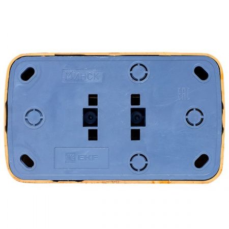 Розетка 2-местная ОП Минск 10А без заземления светлое дерево EKF