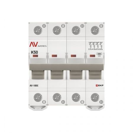 Выключатель автоматический AV-10 DC 4P 50A (K) 10kA EKF AVERES