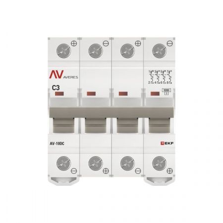 Выключатель автоматический AV-10 DC 4P 3A (C) 10kA EKF AVERES