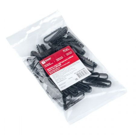 Дюбель-хомут для круглого кабеля (5-10мм) черный (50шт.) EKF PROxima