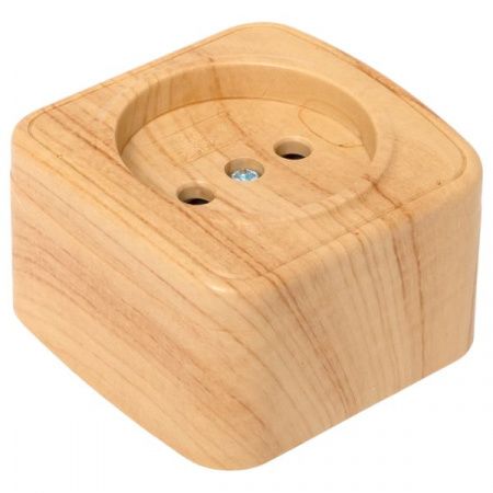 Розетка 1-местная ОП Минск 10А без заземления светлое дерево EKF