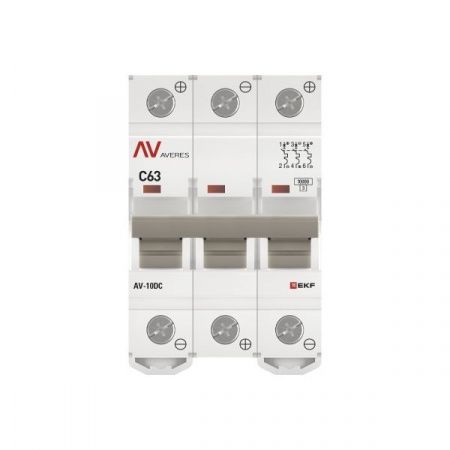 Выключатель автоматический AV-10 DC 3P 63A (C) 10kA EKF AVERES