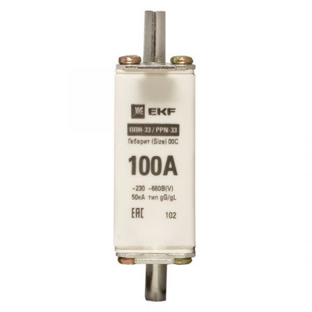 Плавкая вставка ППН-33 100/100А габарит 00С EKF