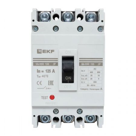 Выключатель автоматический ВА-99М 100/125А 3P 35кА EKF