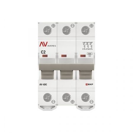 Выключатель автоматический AV-6 DC 3P 2A (C) 6kA EKF AVERES