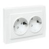 Минск Розетка 2-местная СП с заземлением 16А белая с защ. штор. EKF Basic