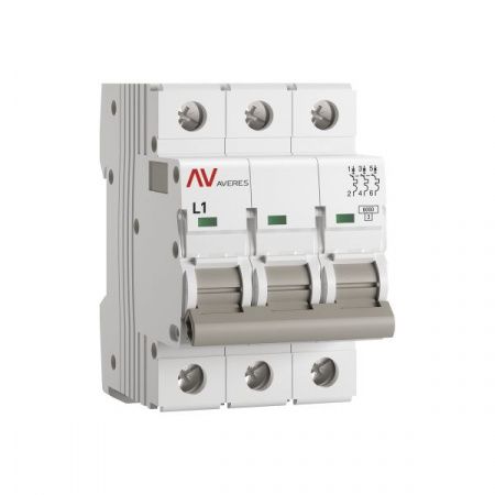Выключатель автоматический AV-6 3P 1A (L) 6kA EKF AVERES