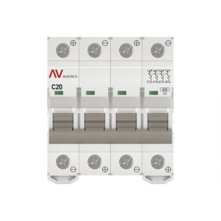 Выключатель автоматический AV-6 DC 4P 20A (C) 6kA EKF AVERES