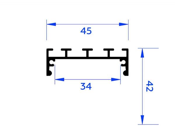 Профиль алюминиевый накладной/подвесной "Profile System" AMBRELLA LIGHT ILLUMINATION GP3070BK