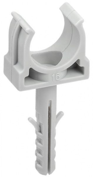 Крепеж-клипса унив. 16мм серая с дюбелем CT16 (без винта) IEK