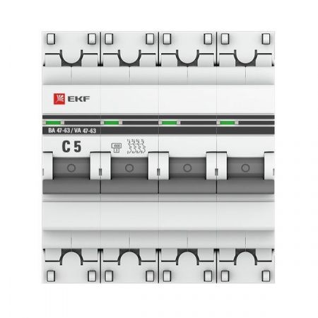 Автоматический выключатель ВА 47-63 4P 5А (C) 4,5kA EKF PROXIMA