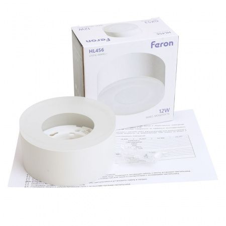 Светильник потолочный Feron HL456 12W, 230V, GX53, белый 51346