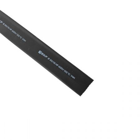 Термоусаживаемая трубка ТУТ нг 30/15 черная рулон EKF PROxima