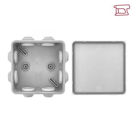 Коробка распределительная КМР-030-031 с крышкой (85x85x40) для прямого монтажа 8 мембр. вводов серая IP55 EKF