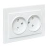 Минск Розетка 2-местная СП без заземления 10А белая с защ. штор. EKF