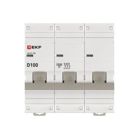 Автоматический выключатель ВА 47-100 3P 100А (D) 10kA PROXIMA EKF