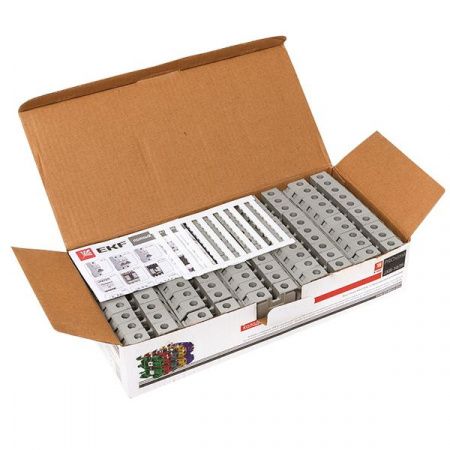 Клемма проходная винтовая JXB 10 мм2 серая EKF