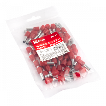 Наконечник штыревой втулочный изолированный НШвИ 10,0-12 (50шт.) EKF PROxima