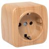 Розетка 1-местная ОП Минск 16А с заземлением светлое дерево EKF