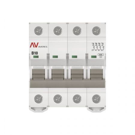 Выключатель автоматический AV-6 4P 10A (B) 6kA EKF AVERES