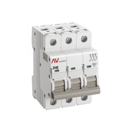 Выключатель автоматический модульный 3п D 40А 6кА AV-6 AVERES EKF mcb6-3-40D-av