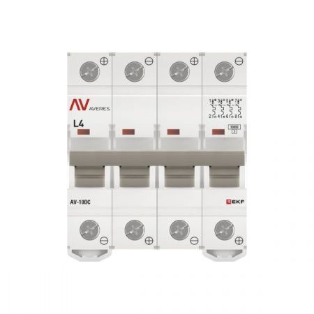 Выключатель автоматический AV-10 DC 4P 4A (L) 10kA EKF AVERES