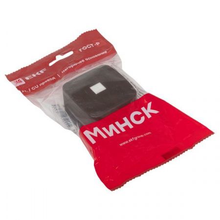 Розетка Phone 1-местная ОП Минск тёмное дерево EKF